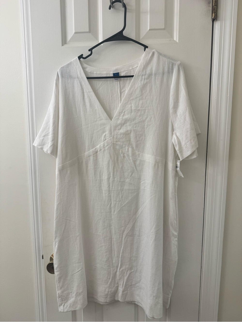 Old Navy White Mini Dress with V-Neck